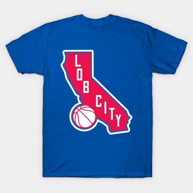 Lob City Basketball State Outline T-Shirt by darklordpug